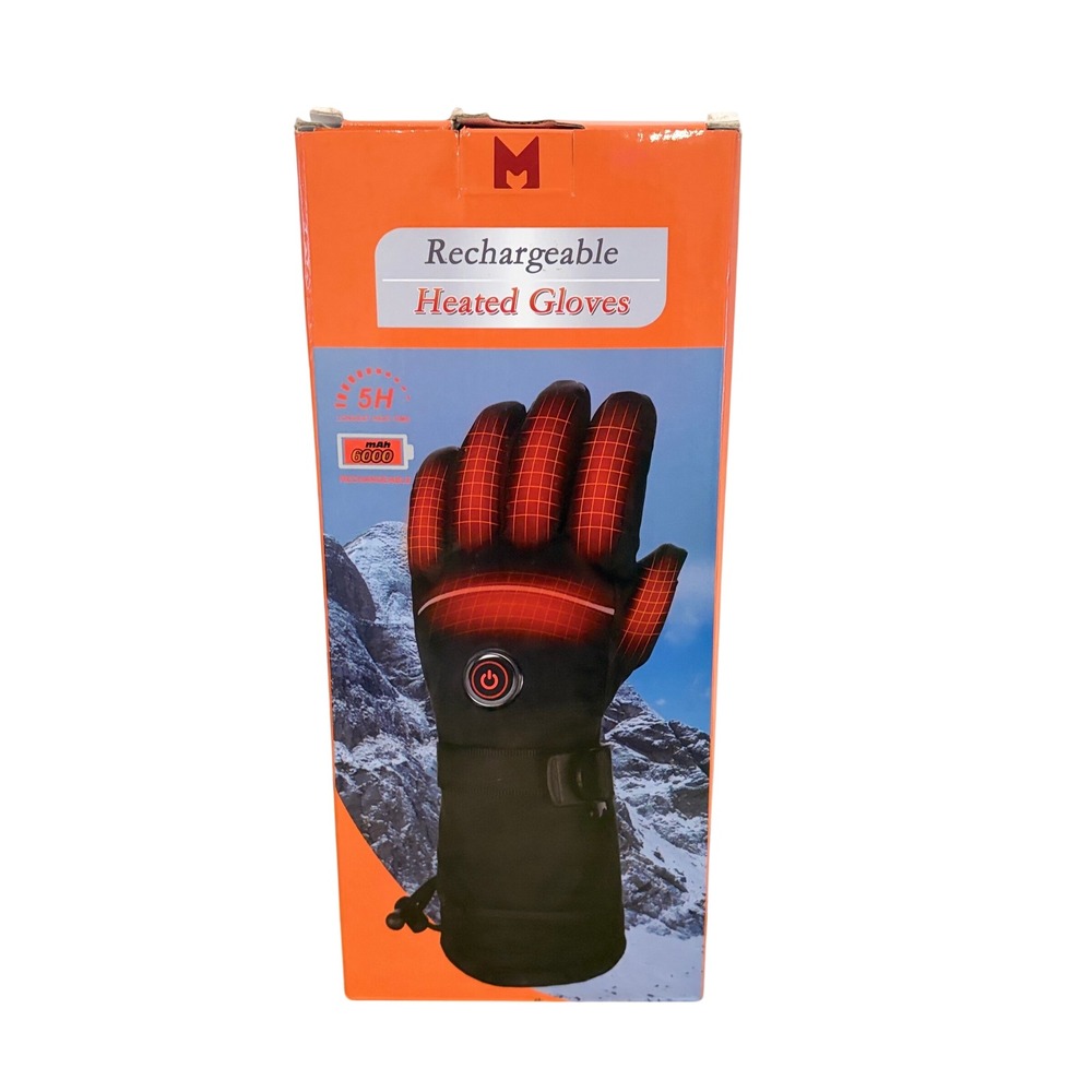 Rechargeable Heated Gloves Large Black 6000mAh Battery 3 Heat Modes Winter Ski - Picture 3 of 4